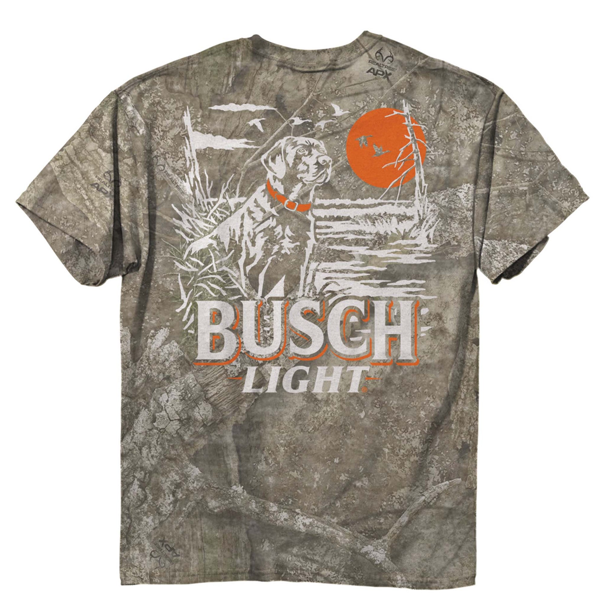 Jeep Busch Lab Duck Scene Short Sleeve T-Shirt in Washed Camo