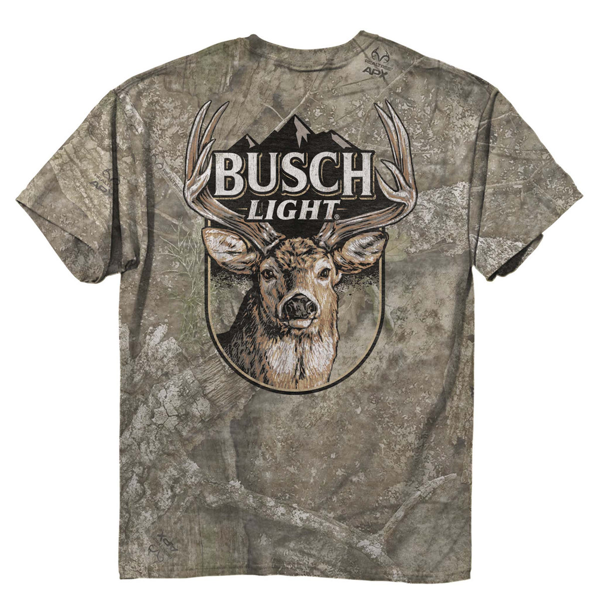 Busch Light Whitetail Short Sleeve T-Shirt in Washed Camo by Jeep