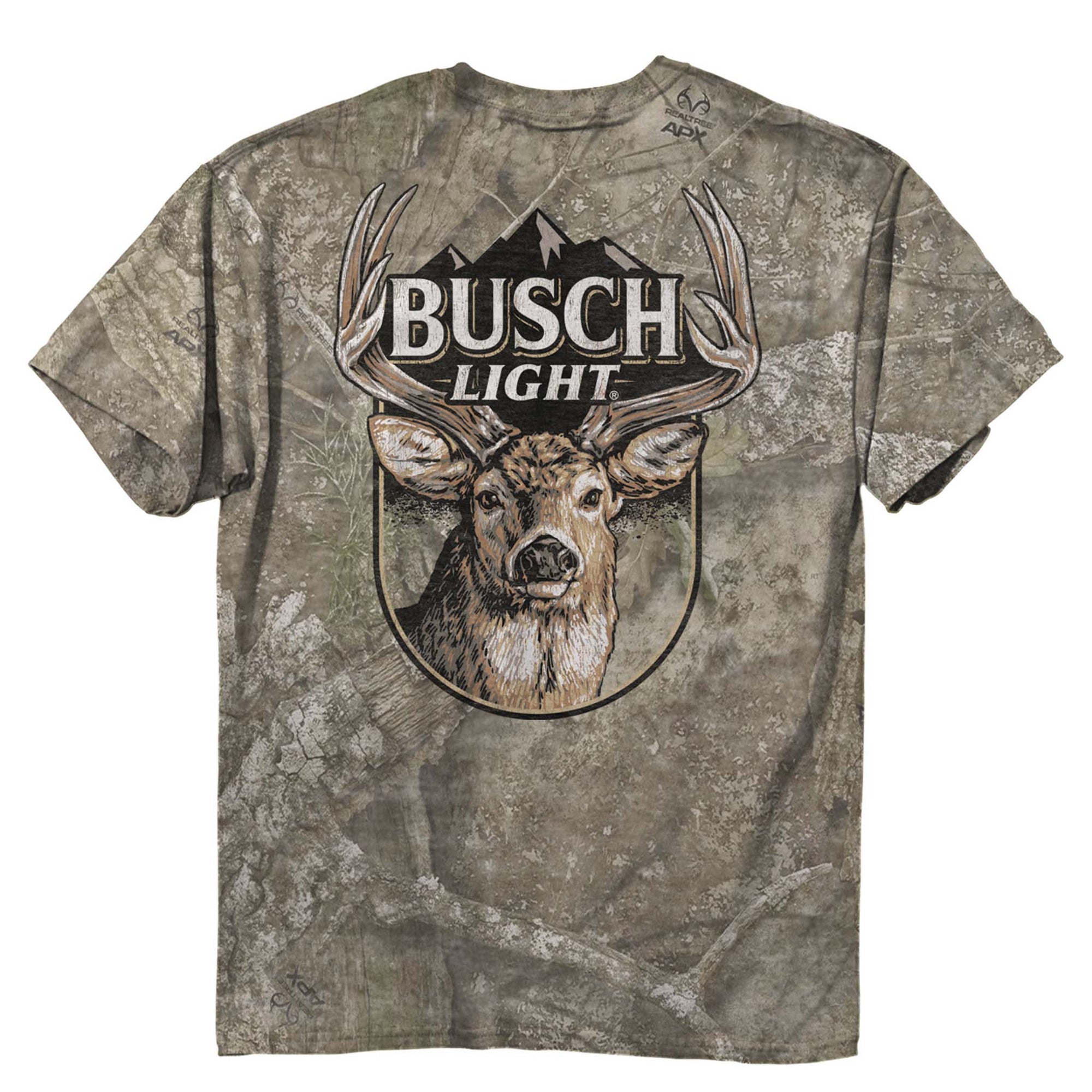 Busch Light Whitetail Short Sleeve T-Shirt in Washed Camo by Jeep