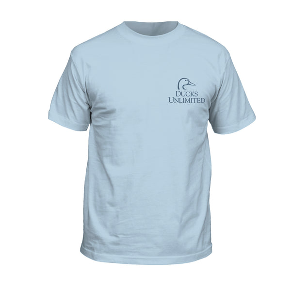 Light blue t-shirt with Ducks Unlimited logo on a white background