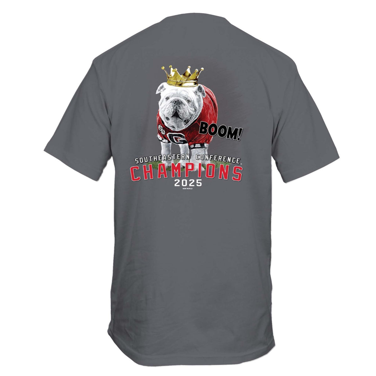 UGA 2025 SEC Champions Mascot Short Sleeve T-Shirt in charcoal grey
