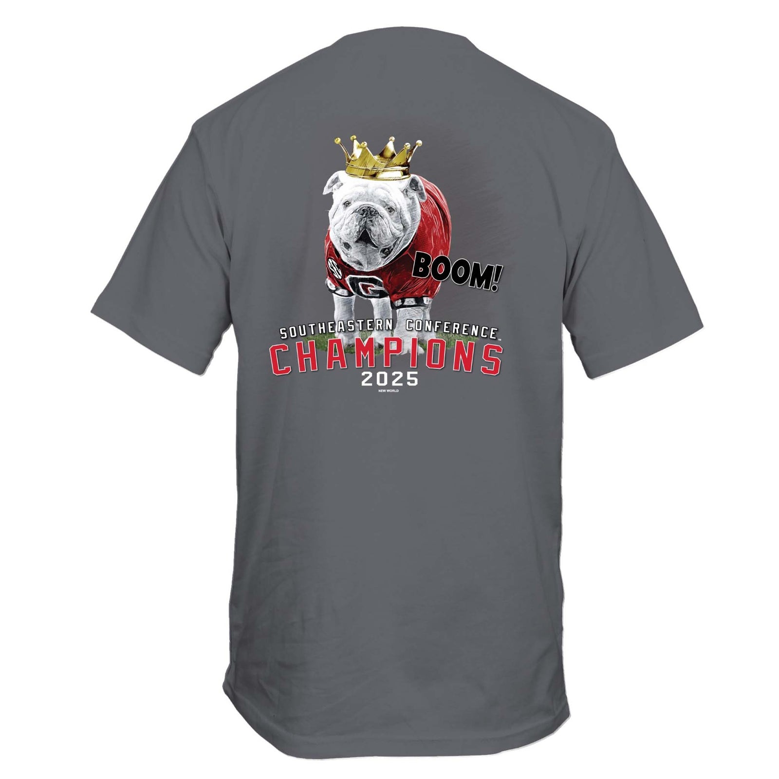 UGA 2025 SEC Champions Mascot Short Sleeve T-Shirt in charcoal grey