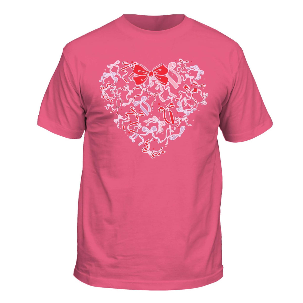 Palmetto Moon Bow Love Short Sleeve T-Shirt in berry pink