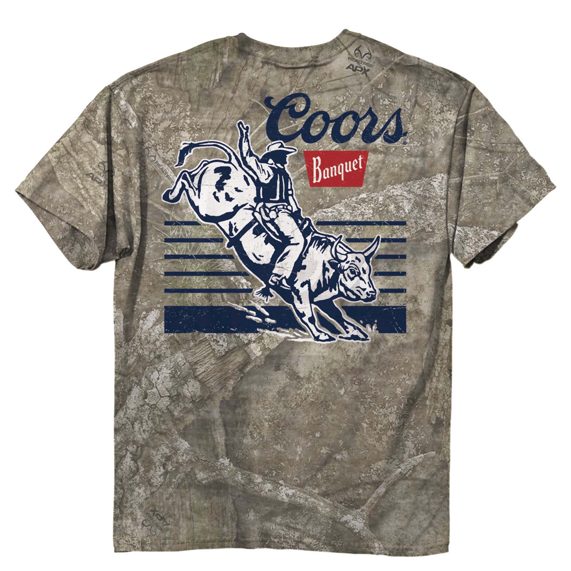 Coors Bull Rider Short Sleeve T-Shirt in Washed Camo by Jeep