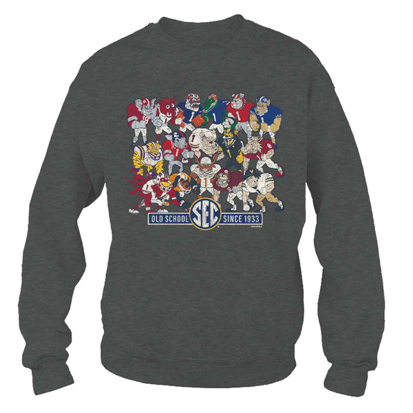 SEC Old School Mascots Crewneck Sweatshirt
