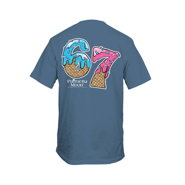 Palmetto Moon Six 7 Ice Cream Short Sleeve T-Shirt in Indigo Blue