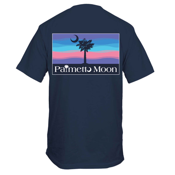Sunset Sky Short Sleeve T-Shirt in Navy