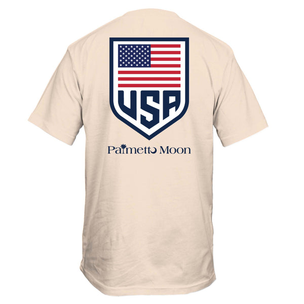 USA Shield Short Sleeve T-shirt in Ivory