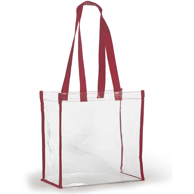 Clear Stadium Tote in Red