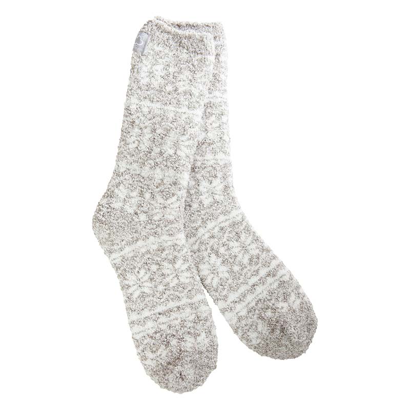 Soft &amp; Cozy Fair Isle Silver Socks