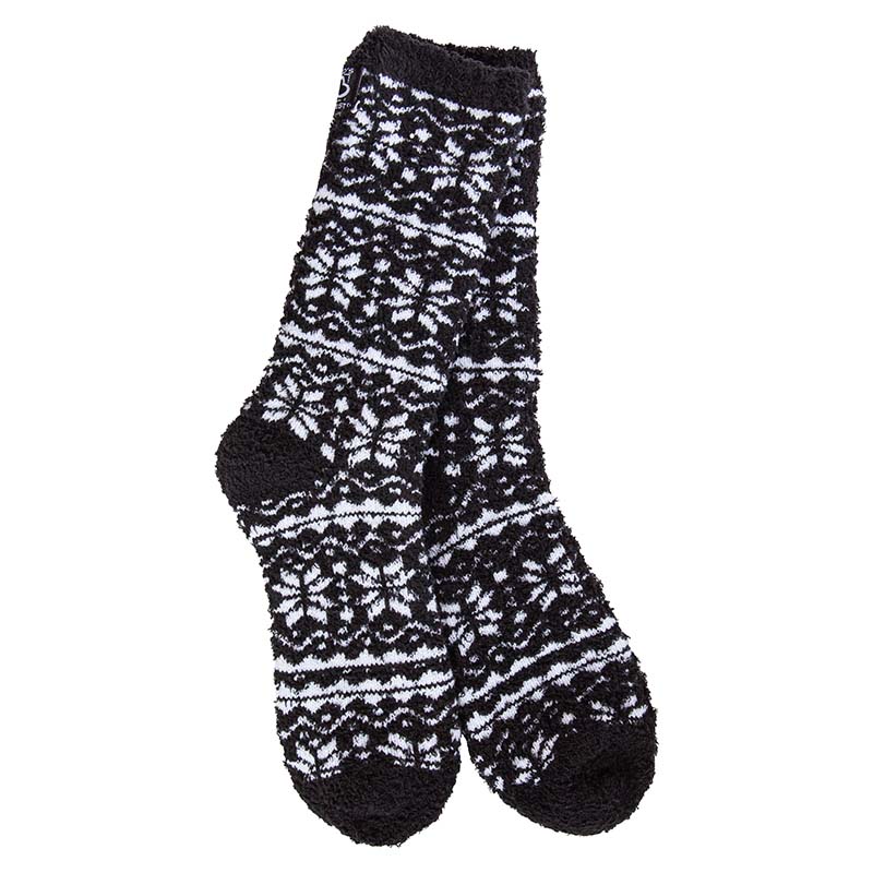 Soft &amp; Cozy Fair Isle Black Socks