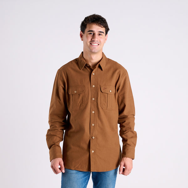 Moleskin Flannel in Bourbon