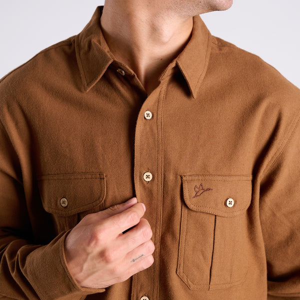 Moleskin Flannel in Bourbon