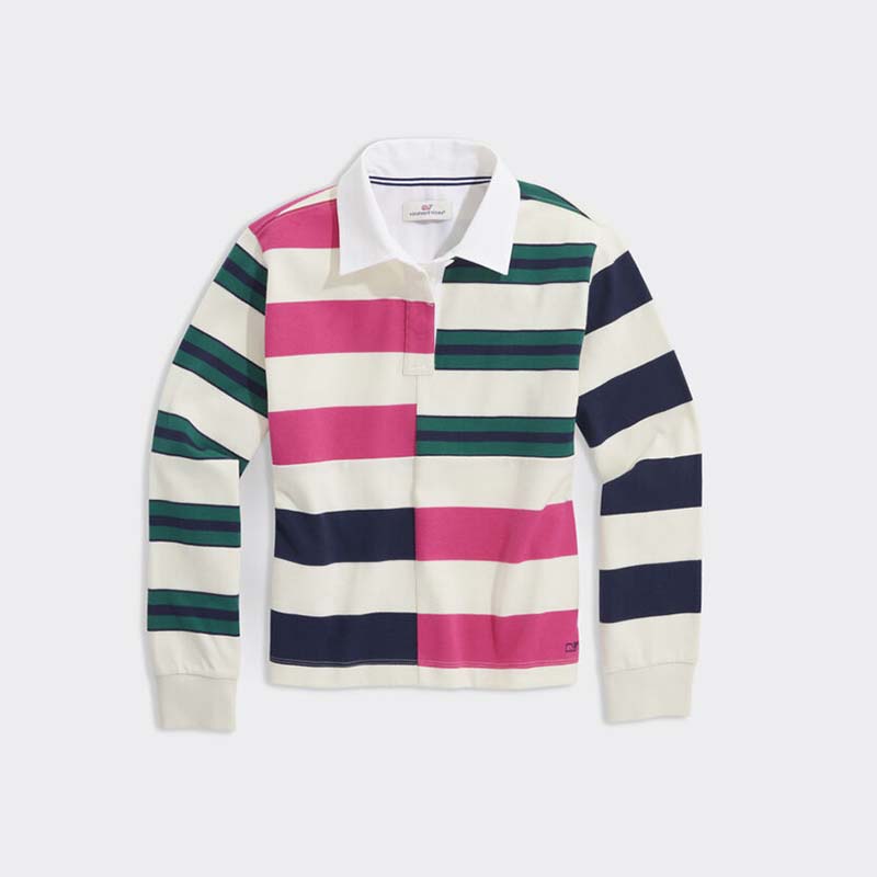 Pink Stripe, Organic Rugby Shirt