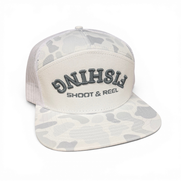 Upside Down Fishing Embroidered Flatbill Hat