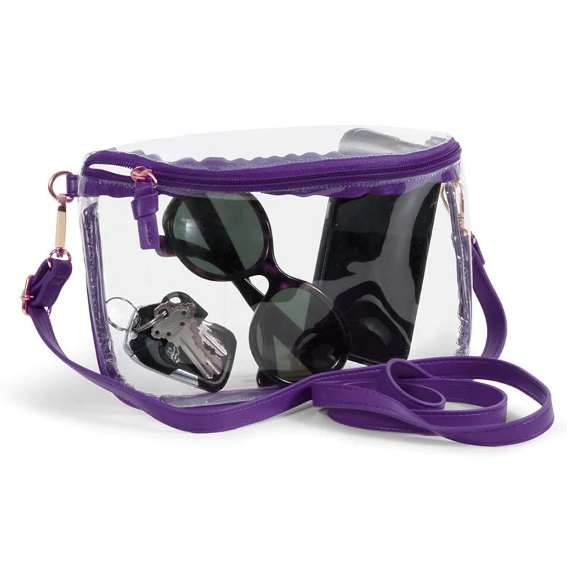 Lexi Clear Belt Bag in Purple