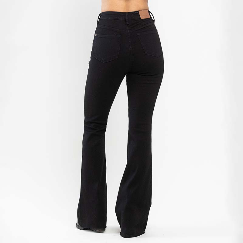Black High Rise Flare Jeans
