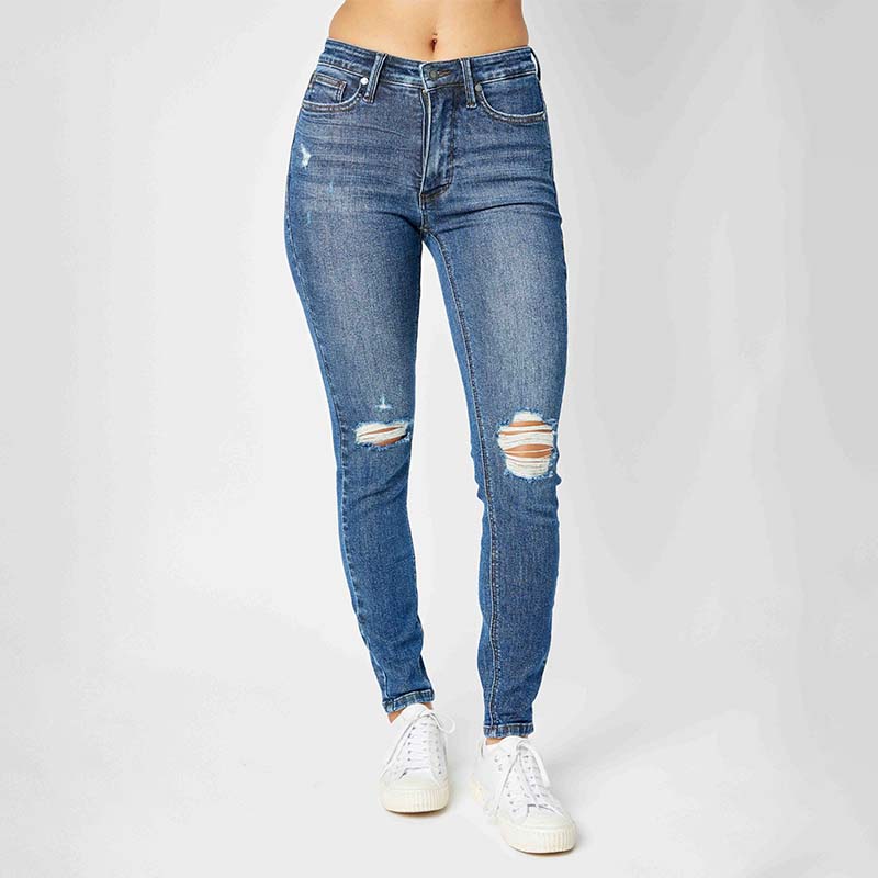 Judy Blue Destroyed High Rise Tummy Control Skinny Jeans