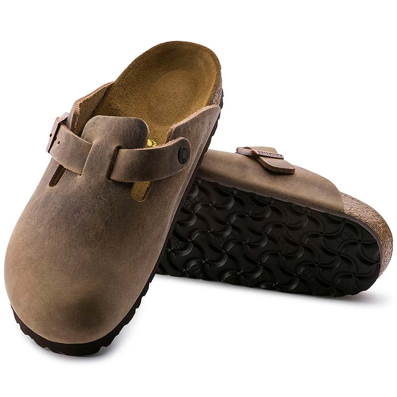 靴 BIRKENSTOCK Boston Tobacco 41 26.5 Birkenstock Boston Oiled Leather Slip On Shoes in Tobacco