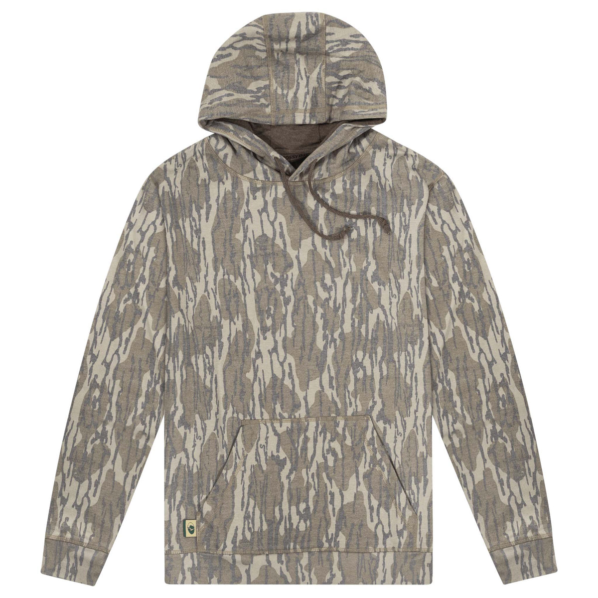 Bottomland Camo hoodie on white background