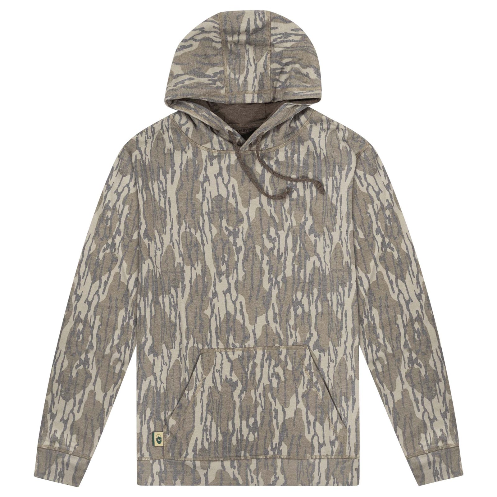 Bottomland Camo hoodie on white background
