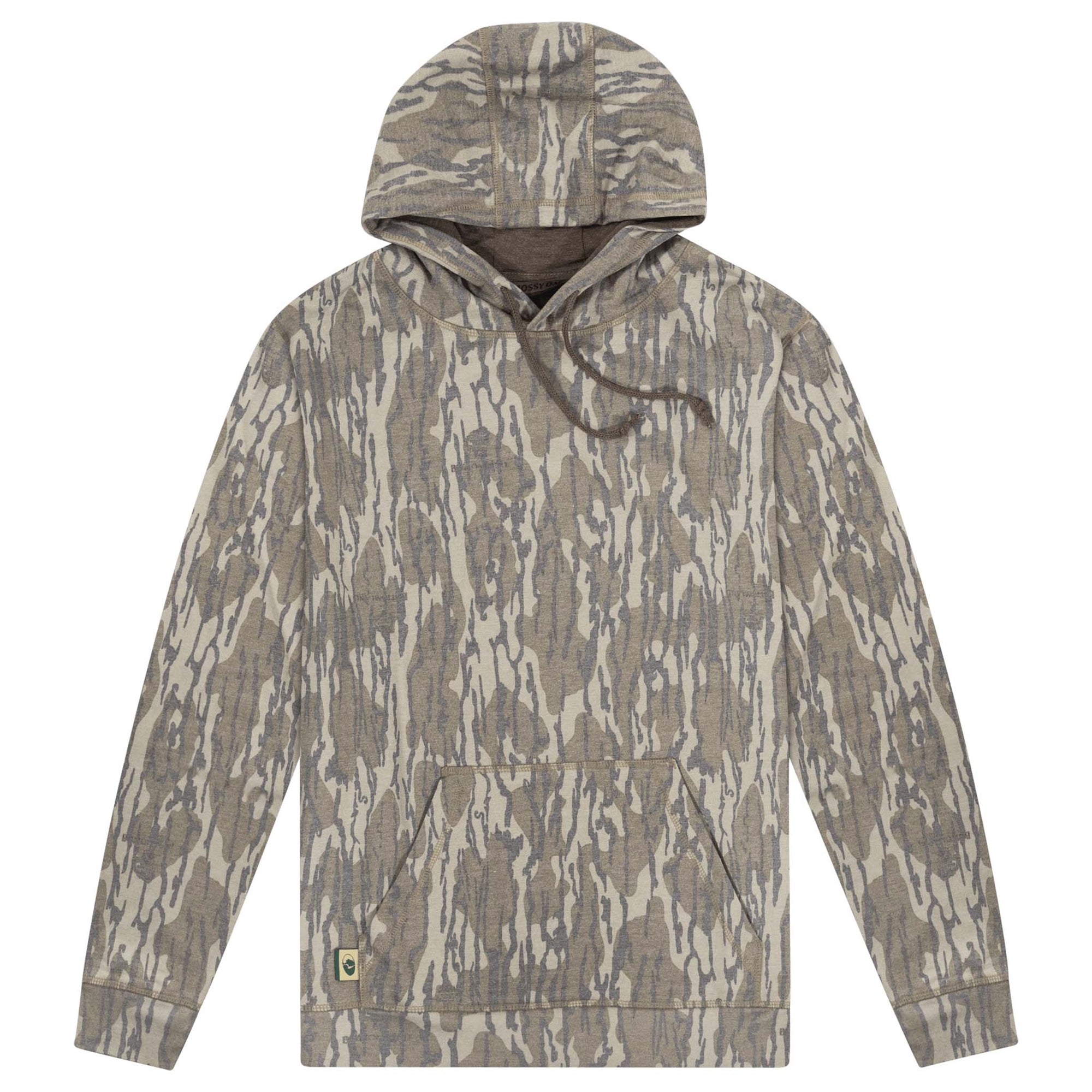 Bottomland Camo hoodie on white background