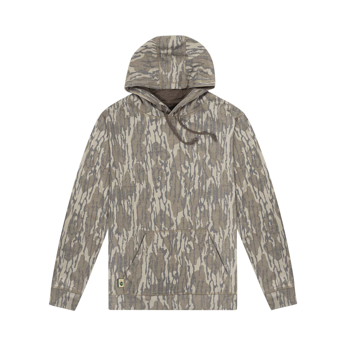 Youth Bottomland Camouflage hoodie on a white background