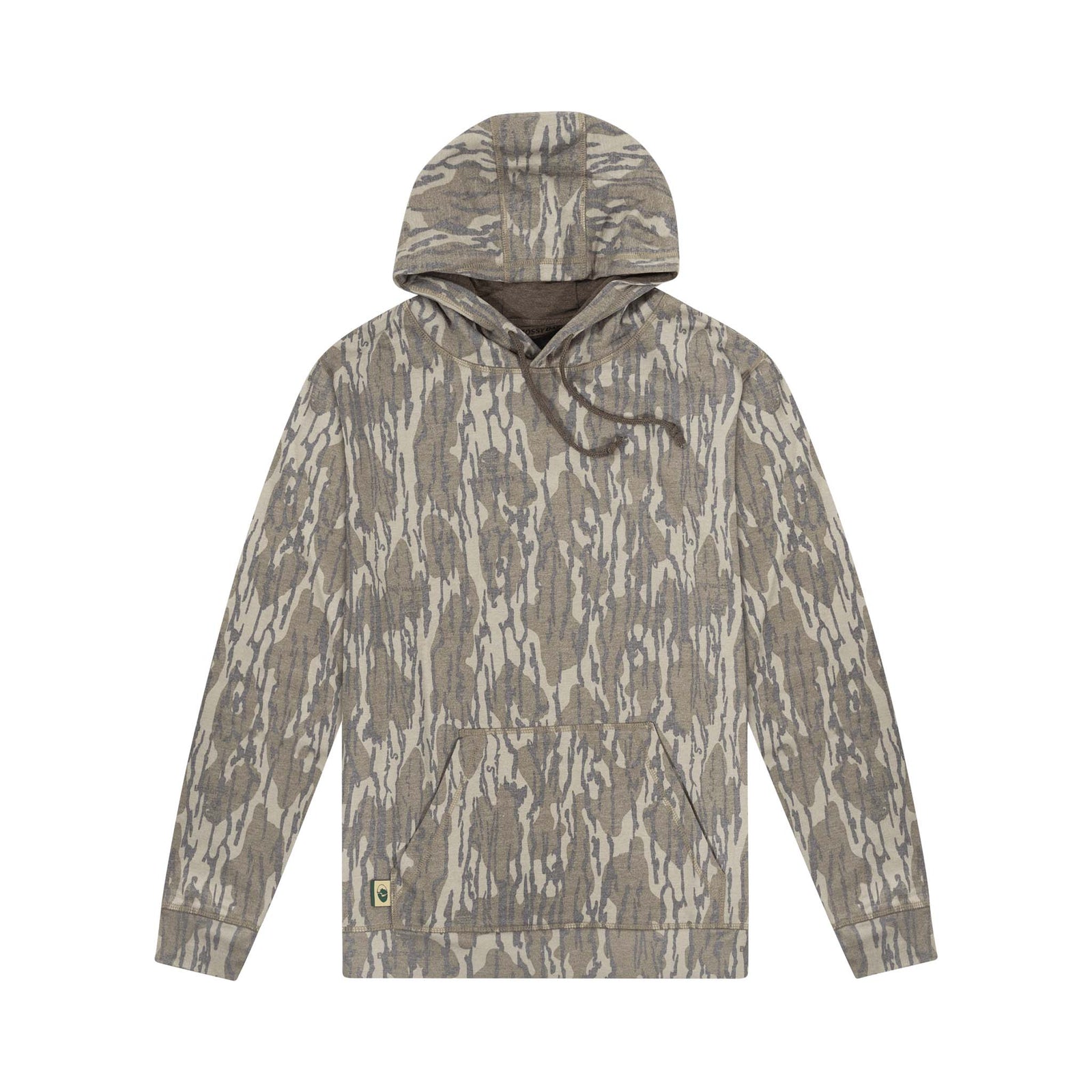 Youth Bottomland Camouflage hoodie on a white background