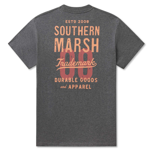 Gray t-shirt with 'Southern Marsh' branding on the back