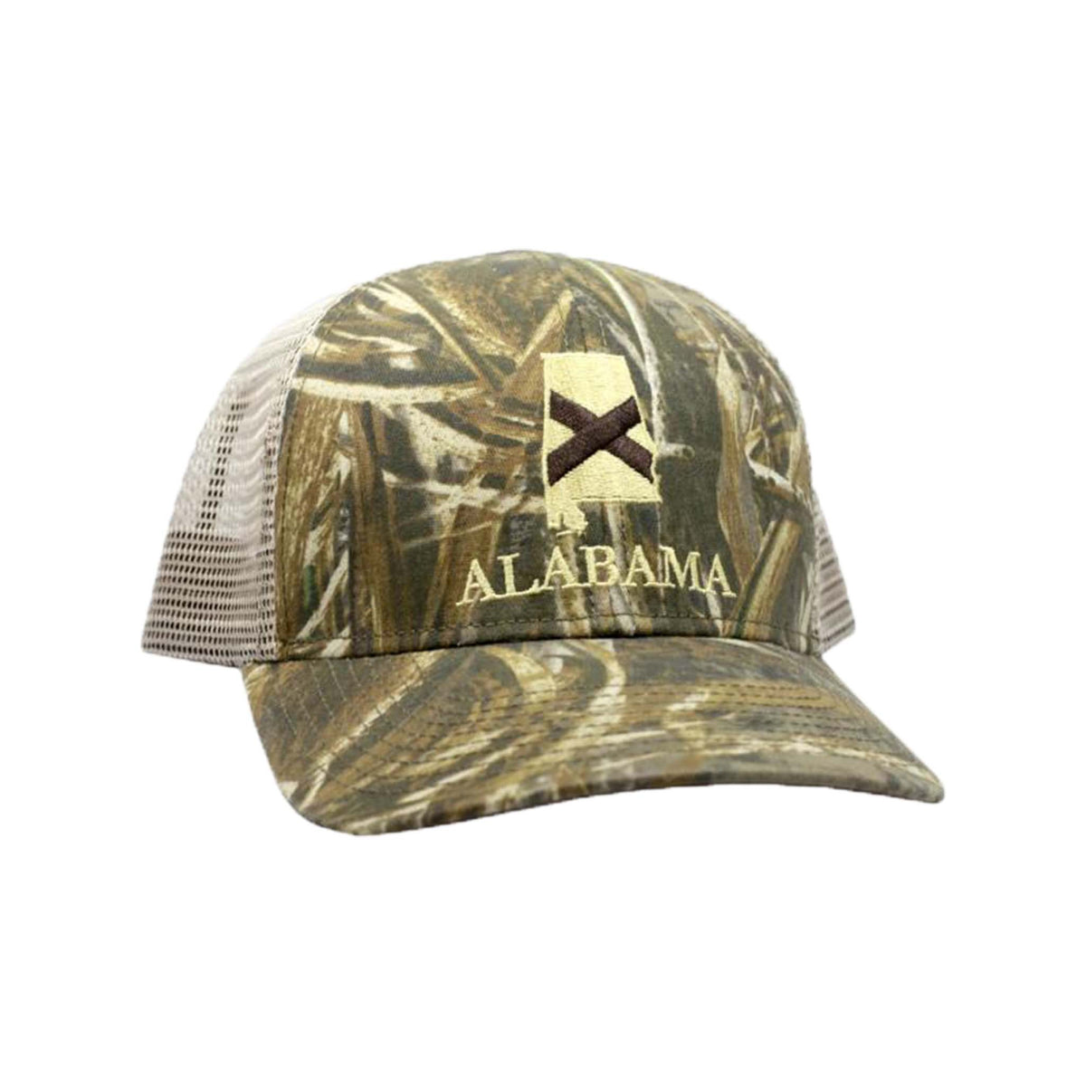 Peach State Pride Alabama Mesh Back Trucker Hat in Camo