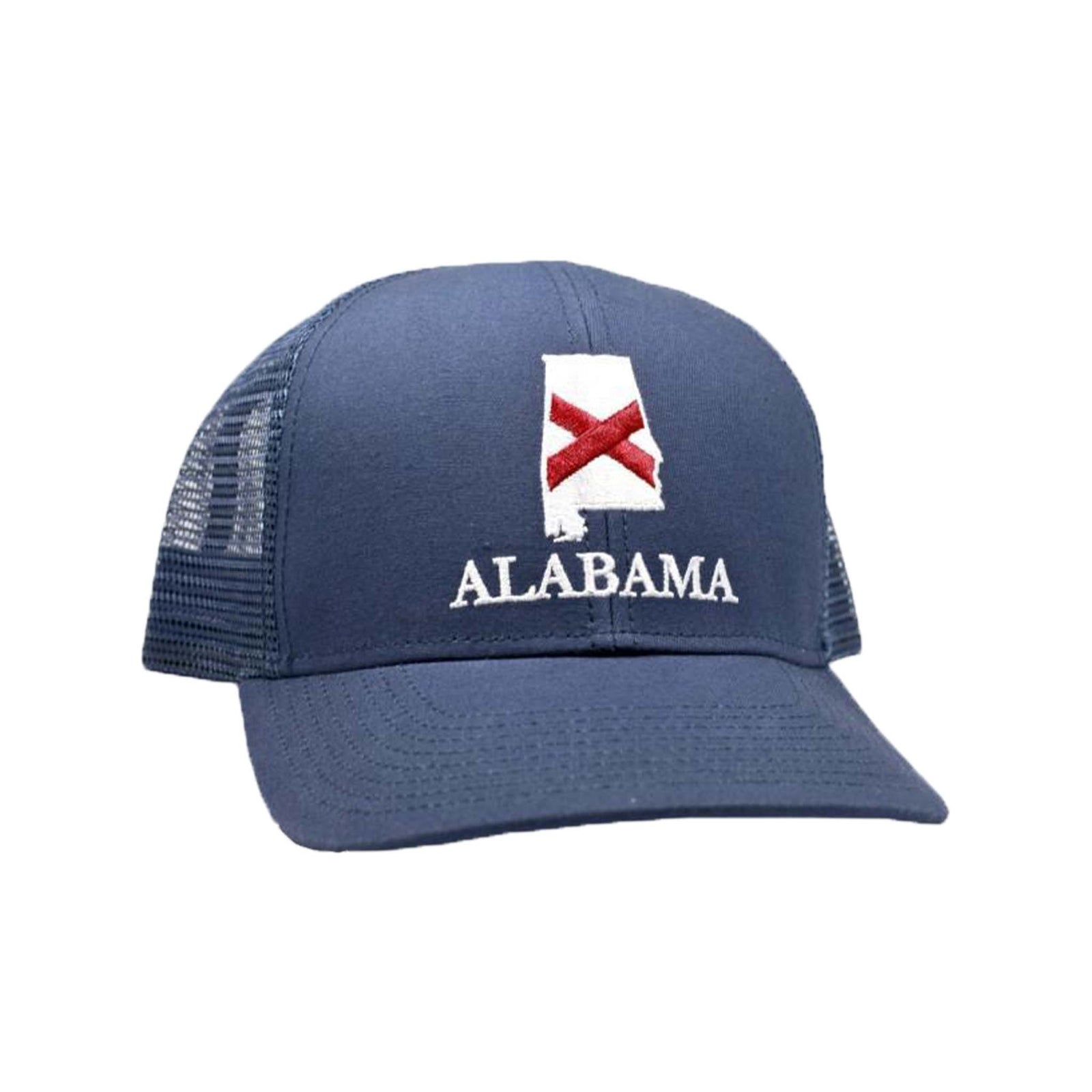 Peach State Pride Alabama Mesh Back Trucker Hat in Navy