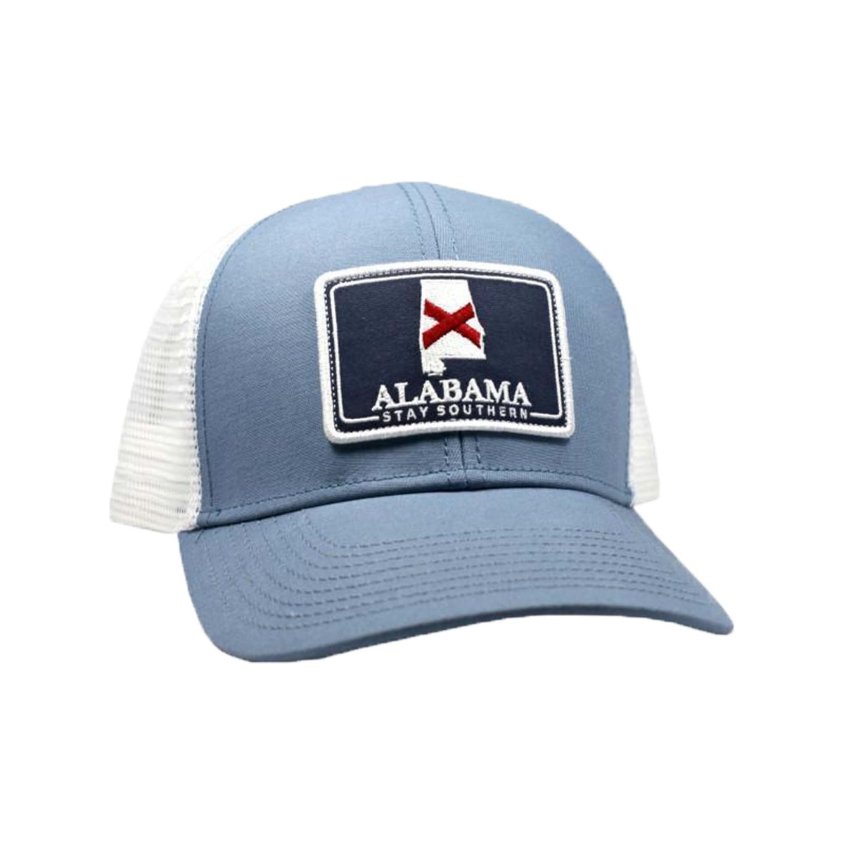 Peach State Pride Alabama Mesh Back Trucker Hat in Lake Blue