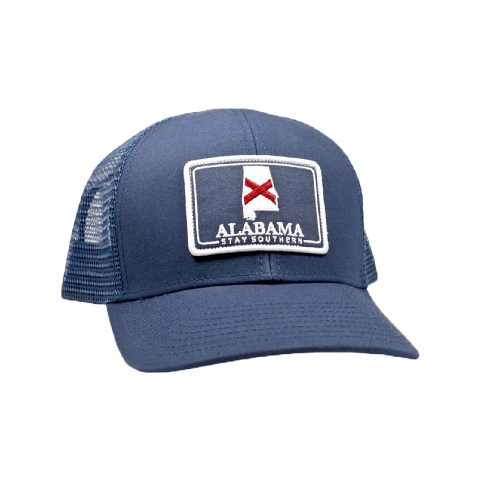 Peach State Pride Alabama Mesh Back Trucker Hat in Navy