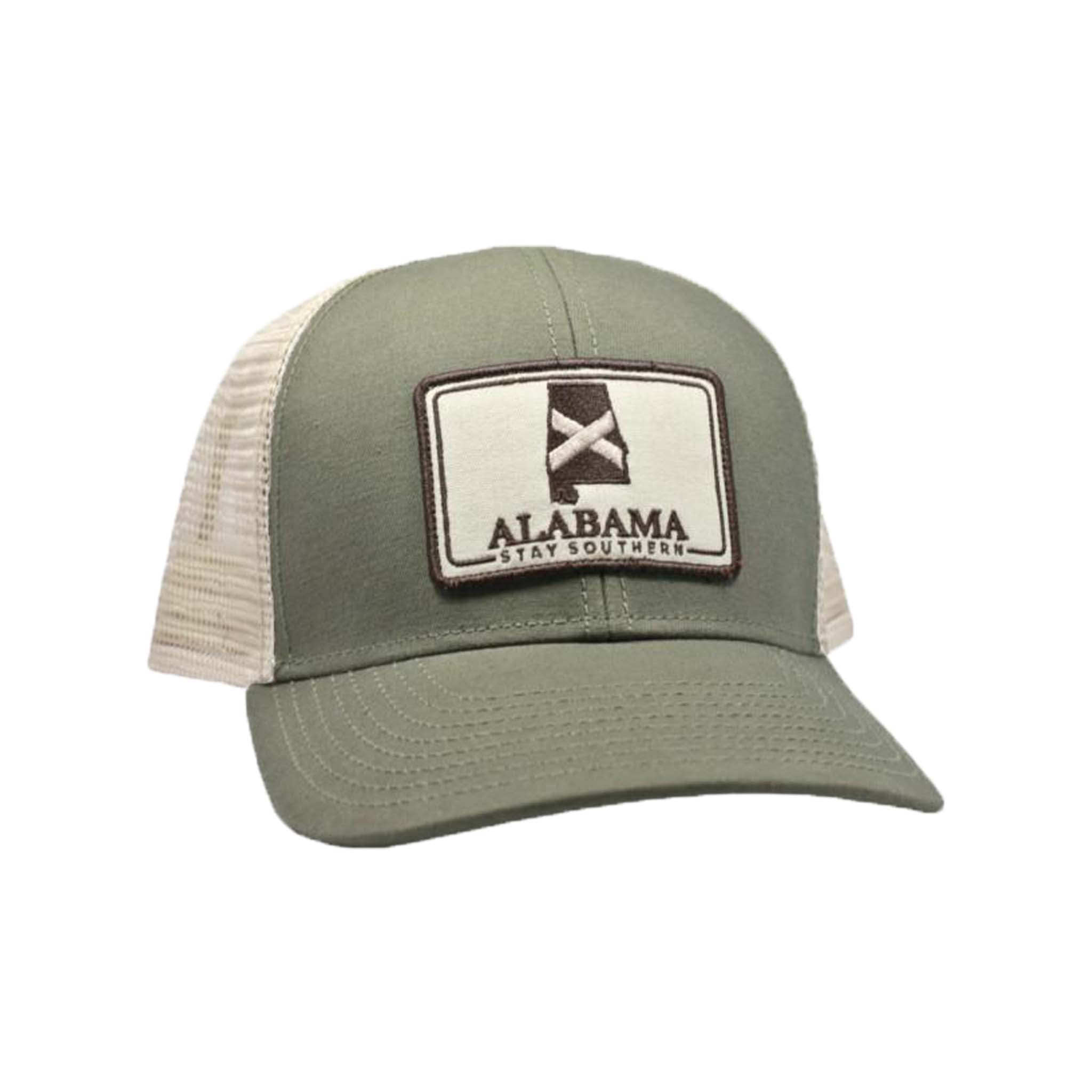 Alabama Mesh Back Trucker Hat in Olive Khaki