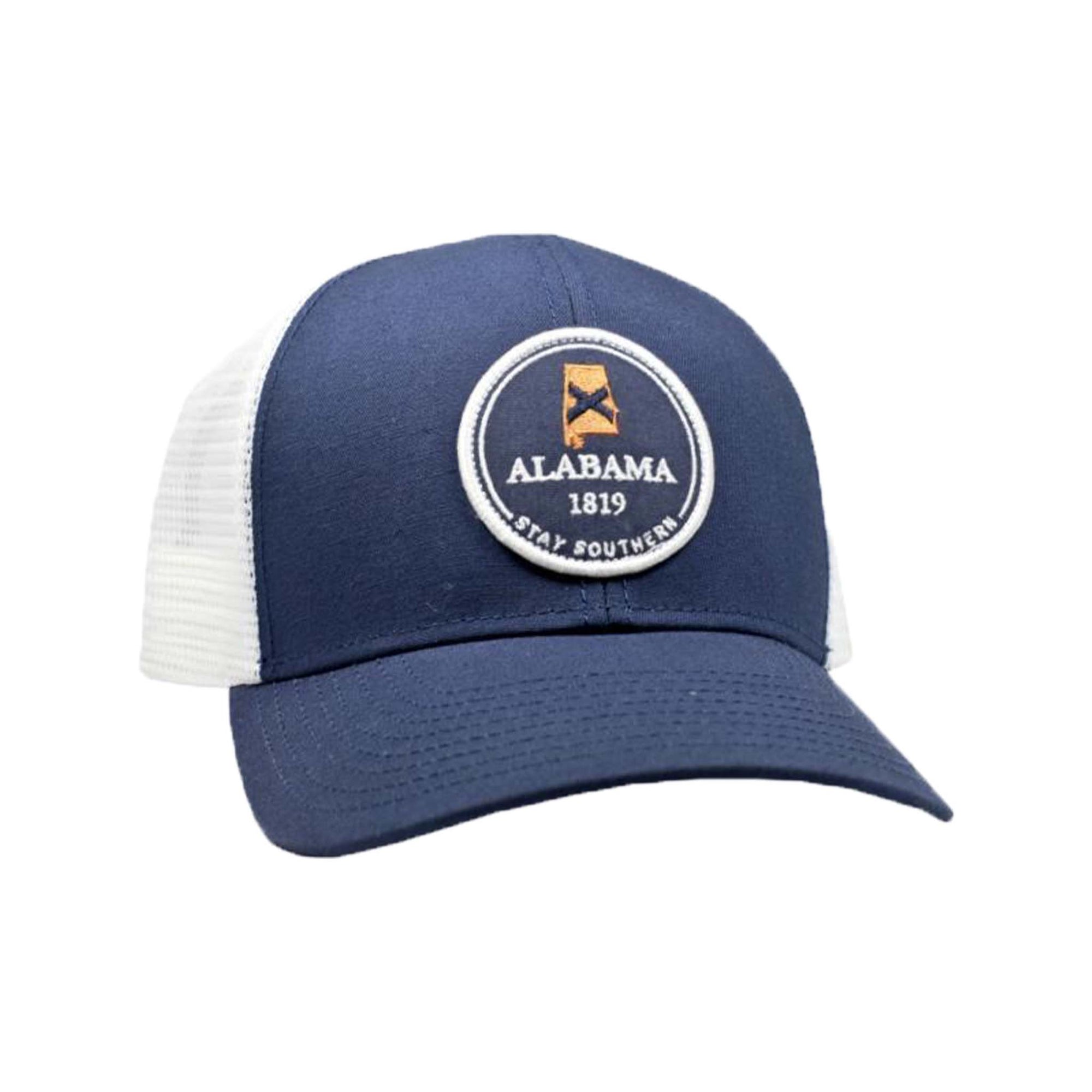 Peach State Pride Alabama Mesh Back Trucker Hat in Navy