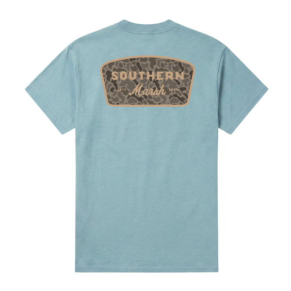 Branding Retro Camo Short Sleeve T-Shirt in Galacia Green