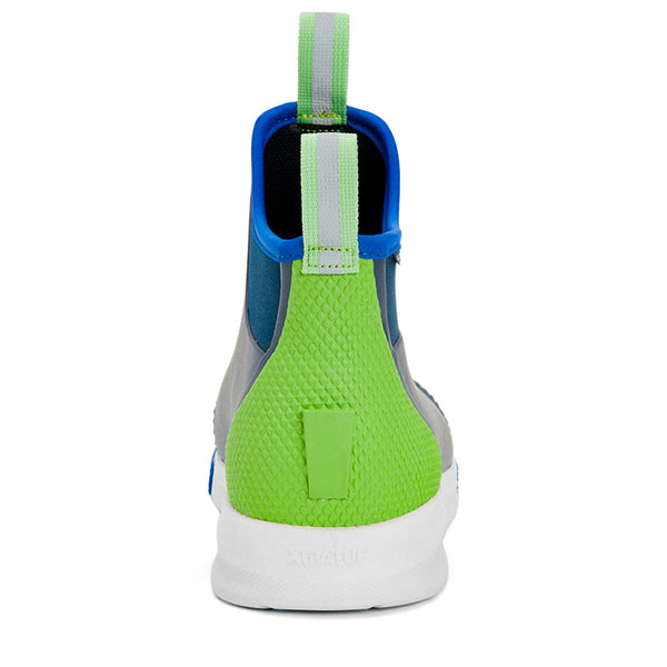 Men's Xtratuf ankle deck sport boot in blue back view.