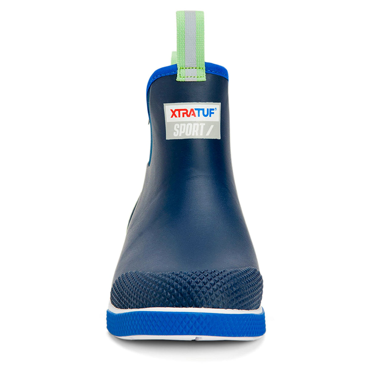 Men's Xtratuf ankle deck sport boot in blue front view.
