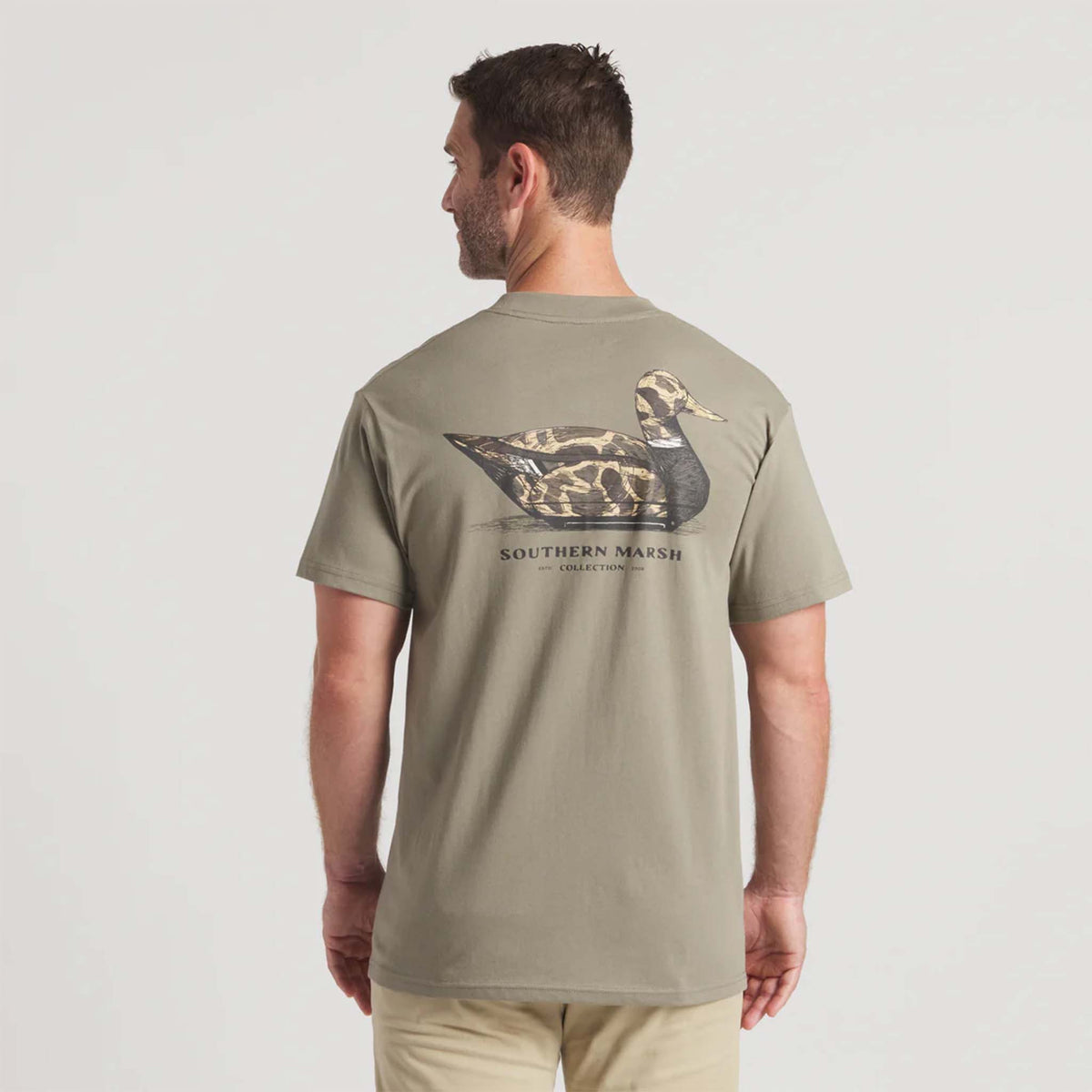 southern marsh Vintage Duck Decoy Short Sleeve T-Shirt in Stonewall Olive
