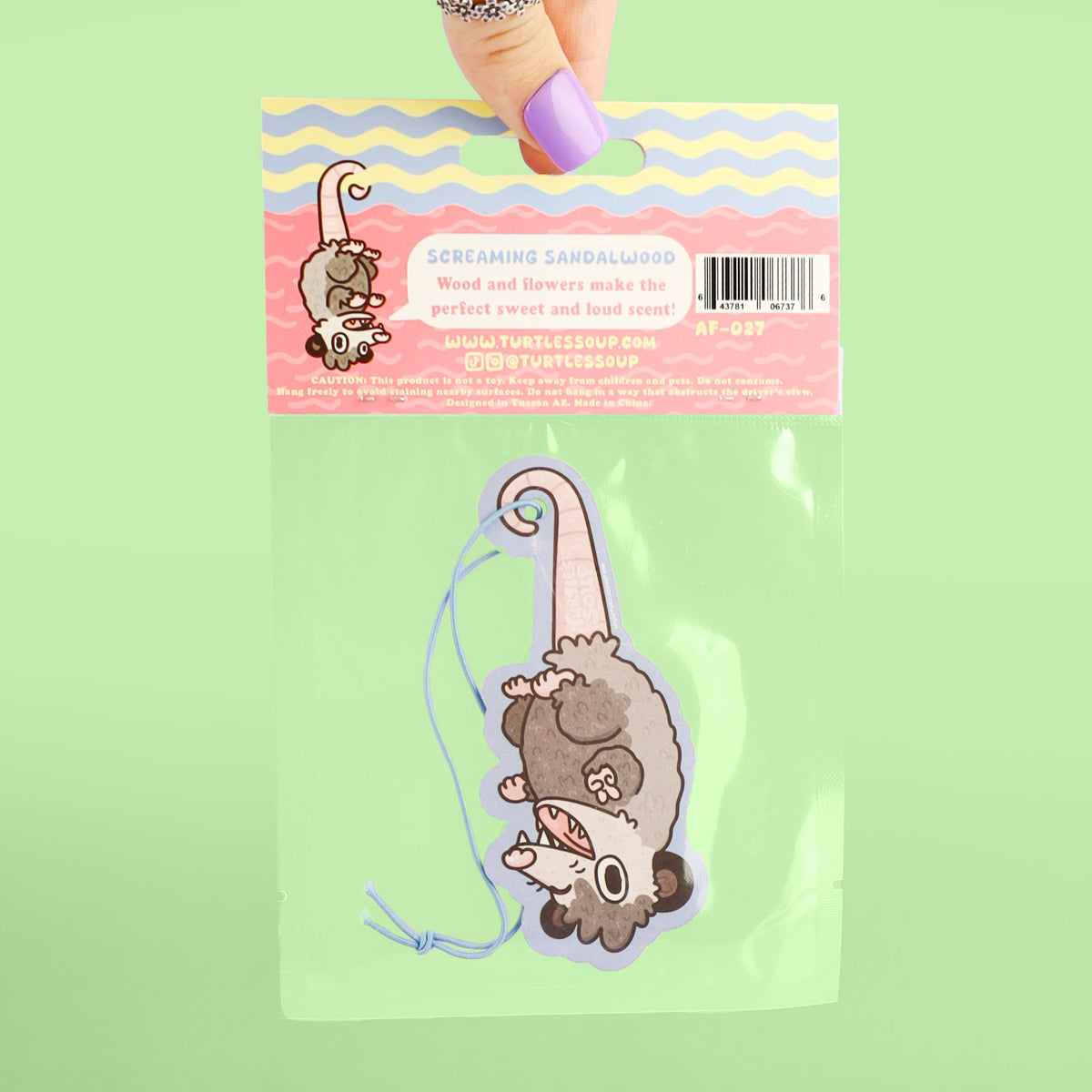 Dangling Opossum Sandalwood Scented Air Freshener