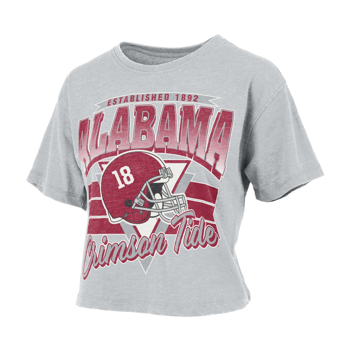 Alabama Helmet with Stripes Cropped Short-Sleeve T-Shirt