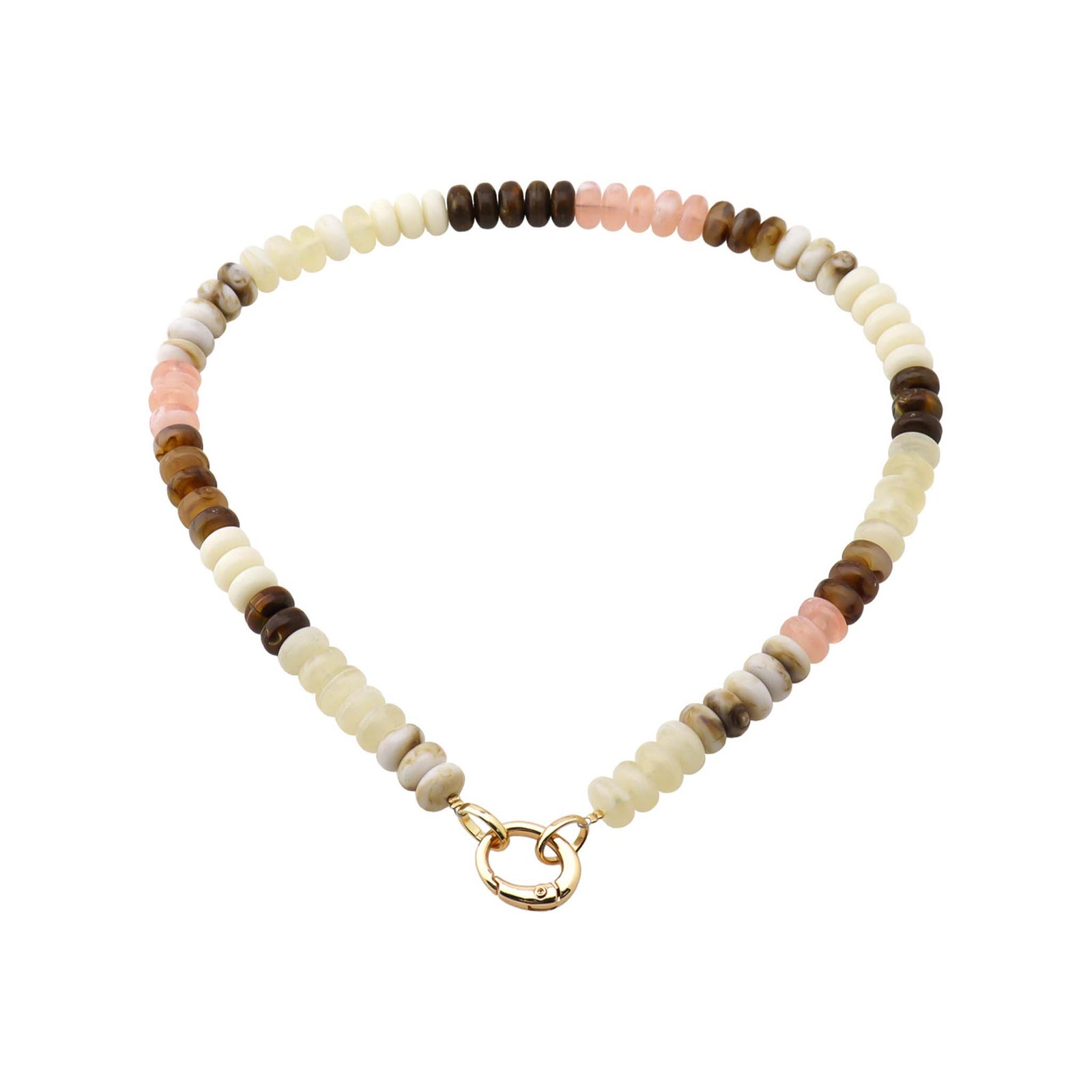 Neutral Stone Necklace with Gold Clasp by what's hot jewelry