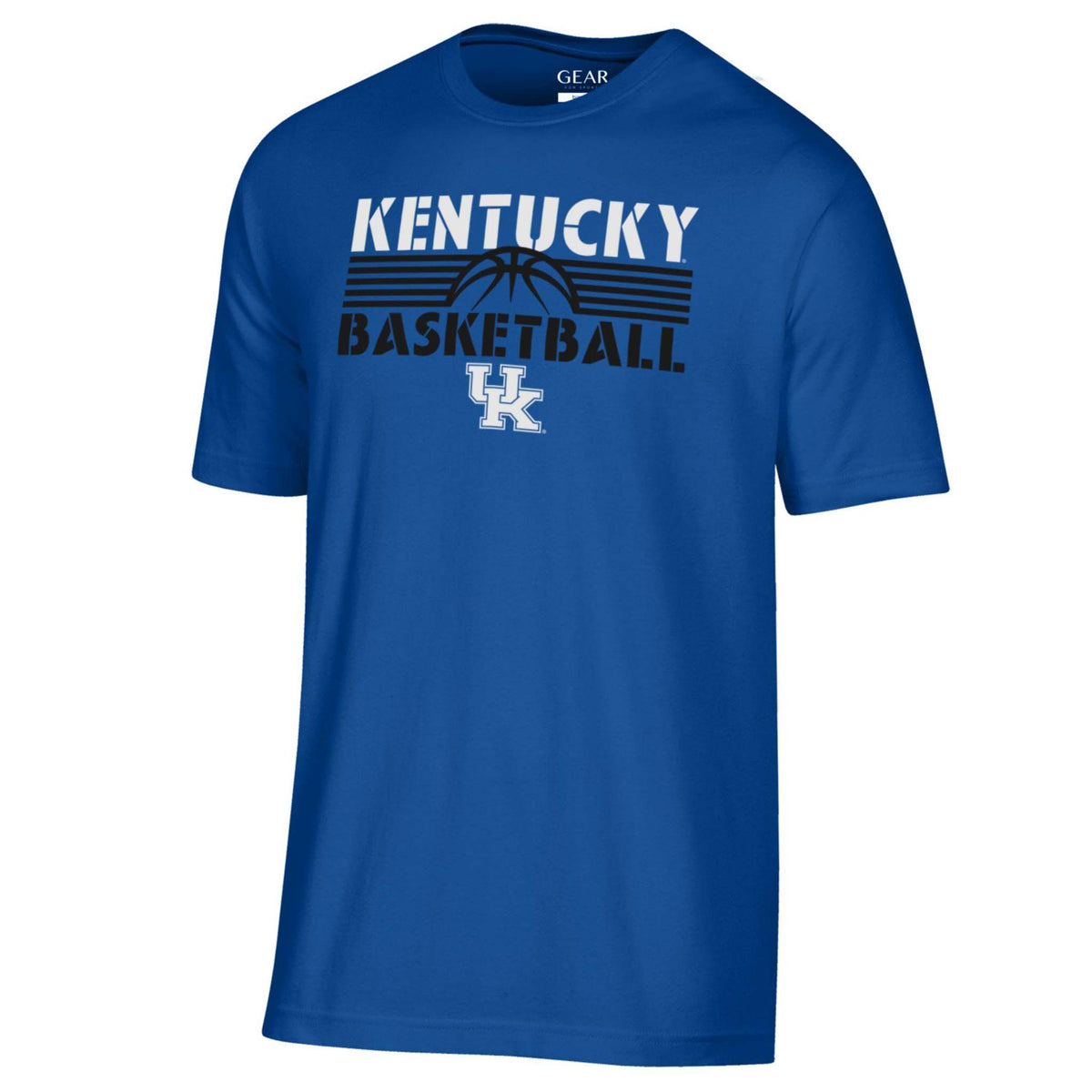 Gear UK Basketball Line Art Short Sleeve T-Shirt in royal blue