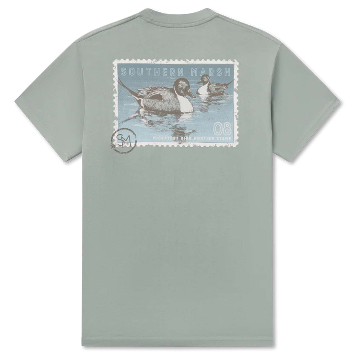 Southern Marsh Duck Stamp Pintail Short Sleeve T-Shirt in Burnt Sage