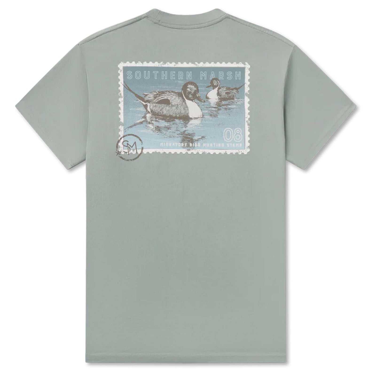 Southern Marsh Duck Stamp Pintail Short Sleeve T-Shirt in Burnt Sage