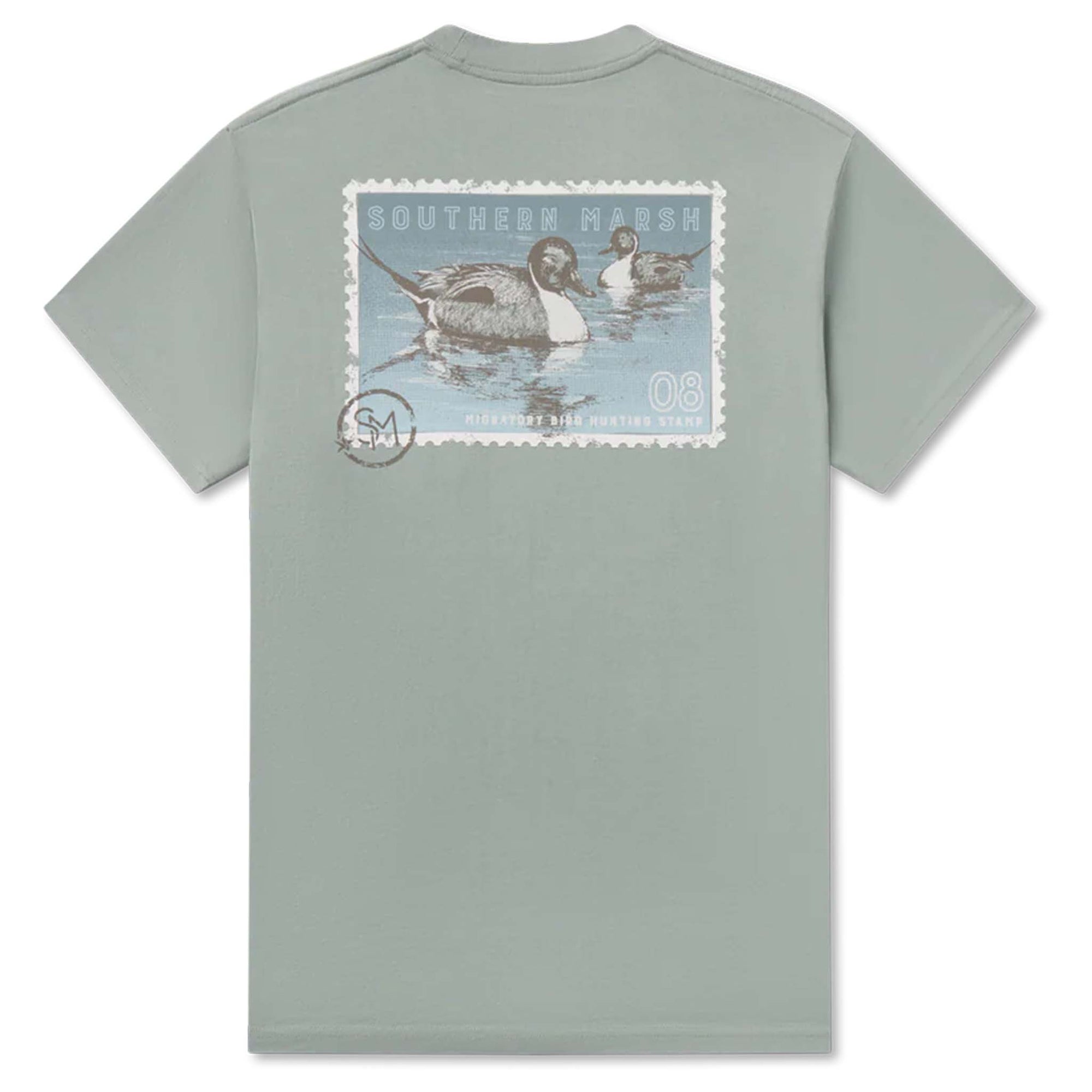 Southern Marsh Duck Stamp Pintail Short Sleeve T-Shirt in Burnt Sage