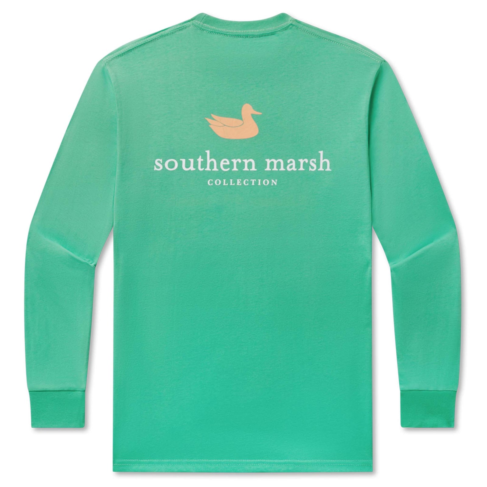 Green long-sleeve shirt with 'Southern Marsh' logo on a white background