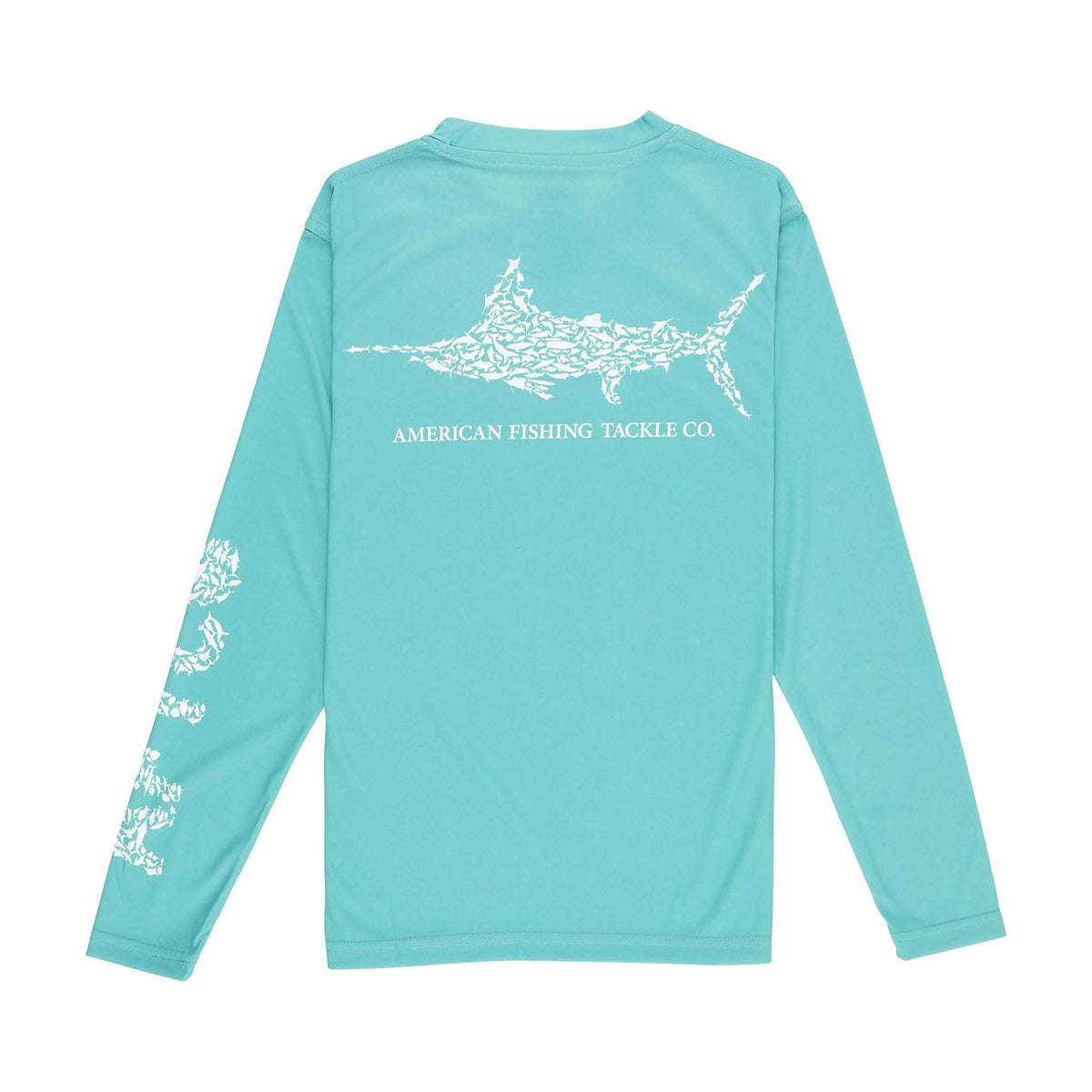 aftco Youth SPF Fish Long Sleeve T-Shirt in sea green