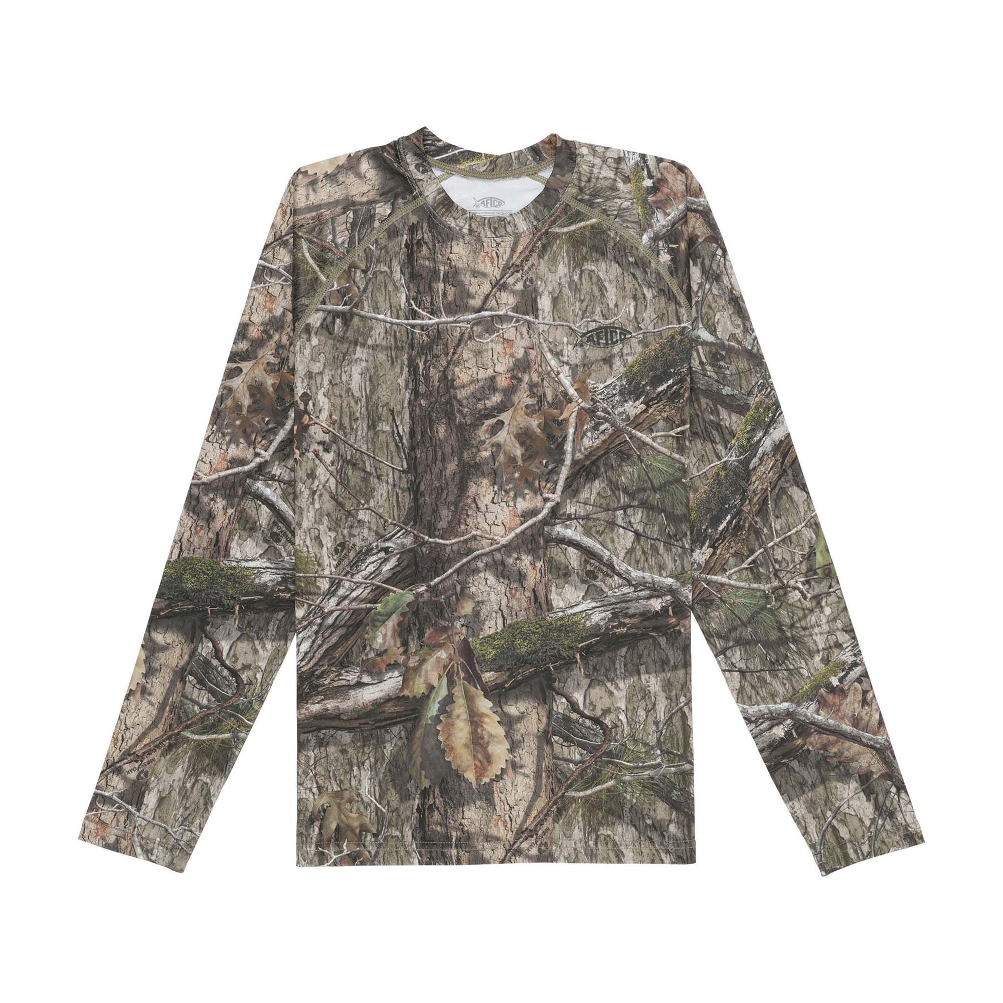 aftco Youth SPF Fish Long Sleeve T-Shirt in Camo