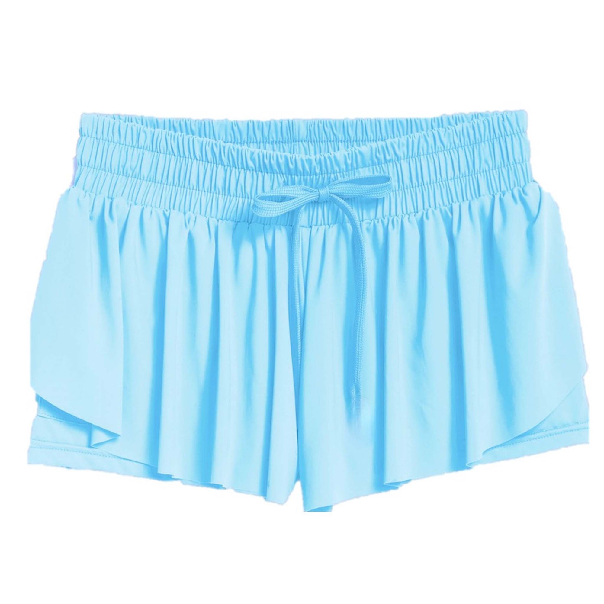 Light blue shorts on a white background